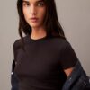 T-shirt i bomullsribb