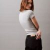 T-shirt i bomullsribb T-shirt i bomullsribb