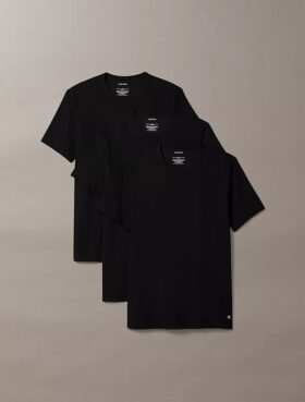 T-shirt i Cotton Stretch-blandning, 3-pack, slim fit, rund hals T-shirt i Cotton Stretch-blandning, 3-pack, slim fit, rund hals