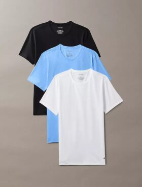 T-shirt i Cotton Stretch-blandning, 3-pack, slim fit, rund hals T-shirt i Cotton Stretch-blandning, 3-pack, slim fit, rund hals