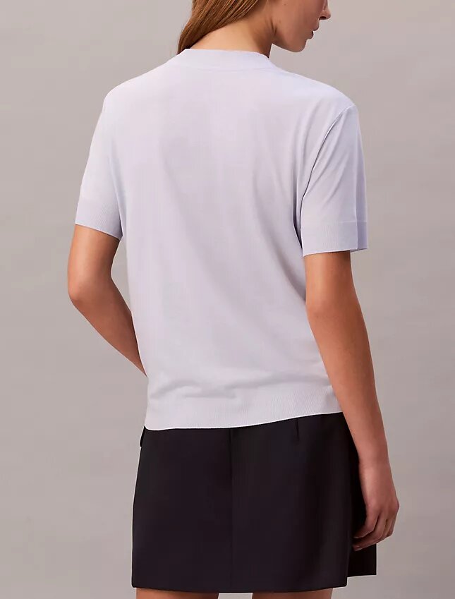 T-shirt i finstickat med hög hals T-shirt i finstickat med hög hals