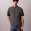 T-shirt med blekt tryck och klassisk rund hals