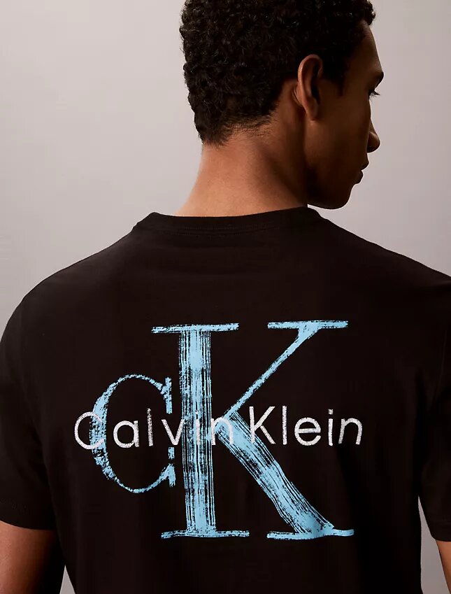 T-shirt med Brushstroke Monologo-grafik T-shirt med Brushstroke Monologo-grafik