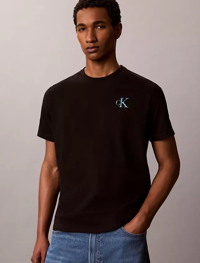 T-shirt med Brushstroke Monologo-grafik T-shirt med Brushstroke Monologo-grafik