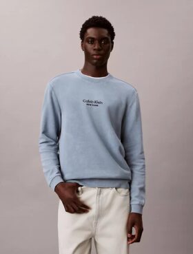 T-shirt med logotyp i frotté och rund hals