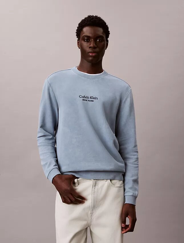 T-shirt med logotyp i frotté och rund hals T-shirt med logotyp i frotté och rund hals