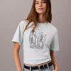 T-shirt med rund hals och stadsmotiv T-shirt med rund hals och stadsmotiv