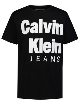 T-shirt med rund hals och tydlig CKJ-logotyp för pojkar