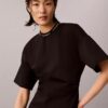 T-shirtklänning med ribbad interlock och logotyp T-shirtklänning med ribbad interlock och logotyp