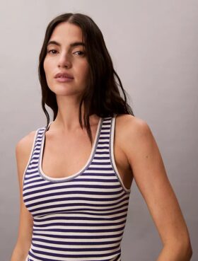 Tanktop i bomullsribb