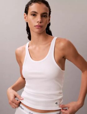 Tanktop i bomullsribb