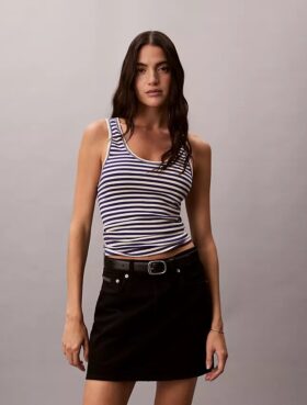Tanktop i bomullsribb