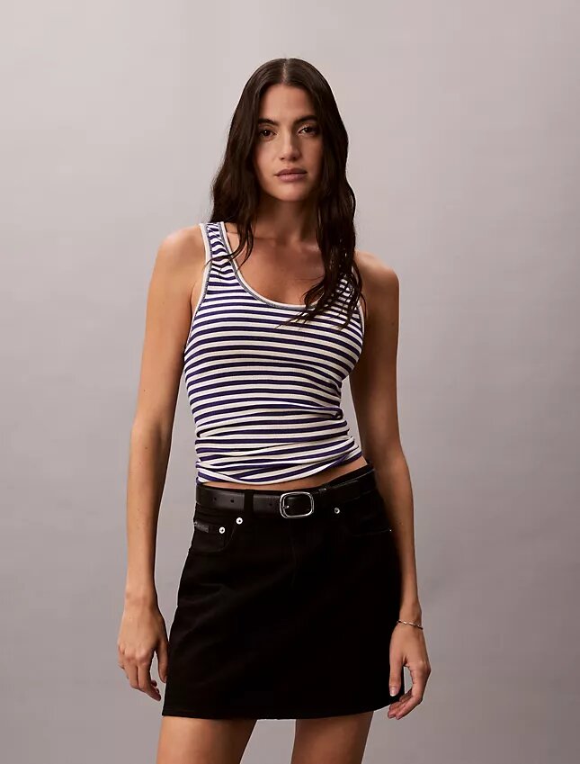 Tanktop i bomullsribb Tanktop i bomullsribb