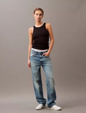 Tanktop i bomullsribb