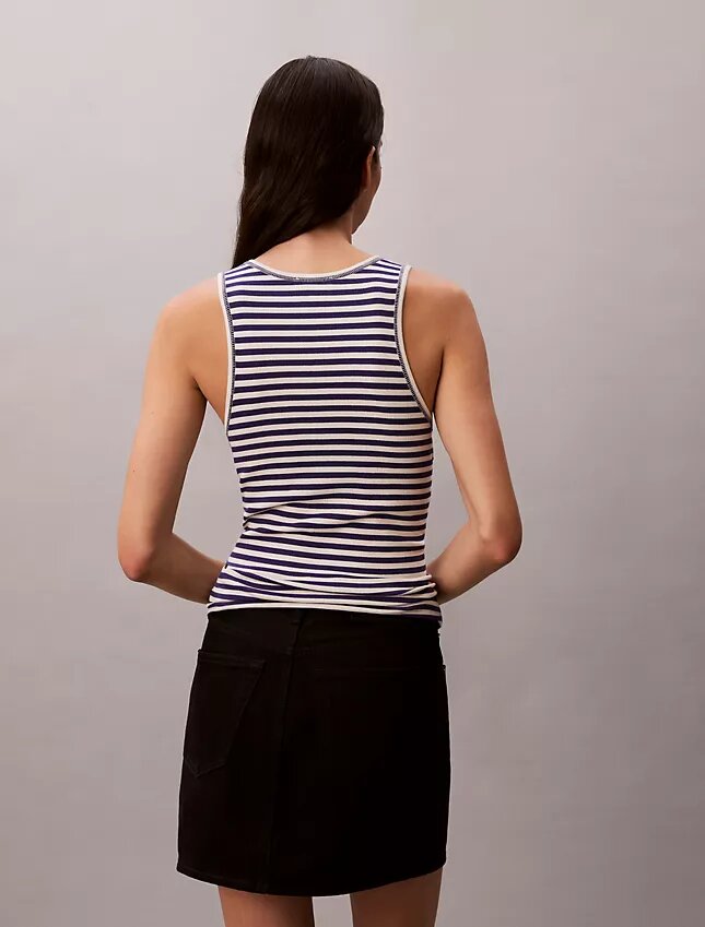 Tanktop i bomullsribb Tanktop i bomullsribb