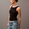 Tanktop i bomullsribb Tanktop i bomullsribb