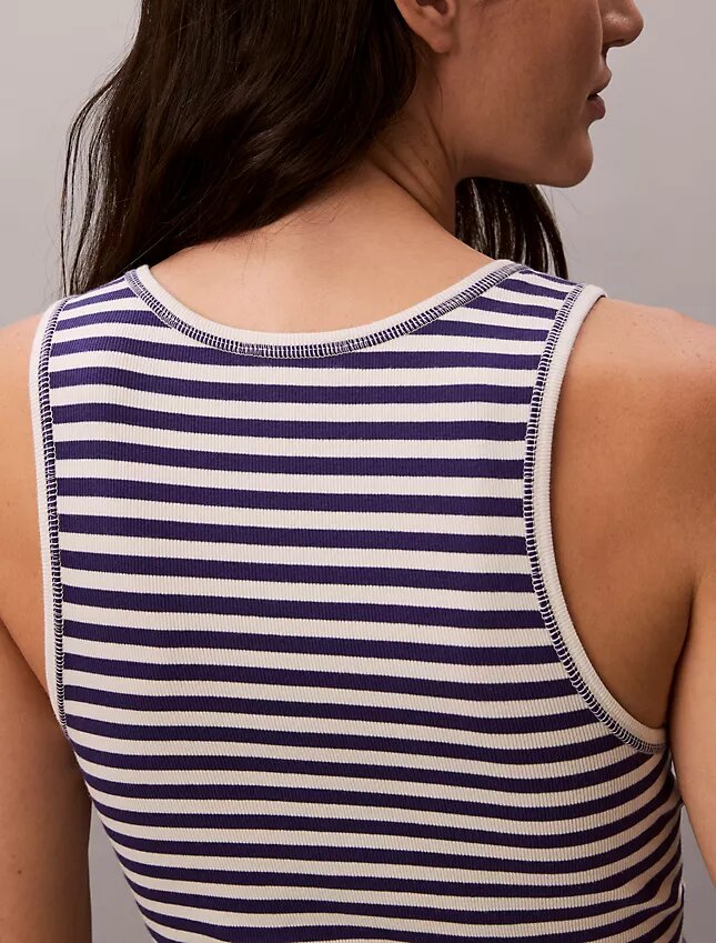 Tanktop i bomullsribb Tanktop i bomullsribb