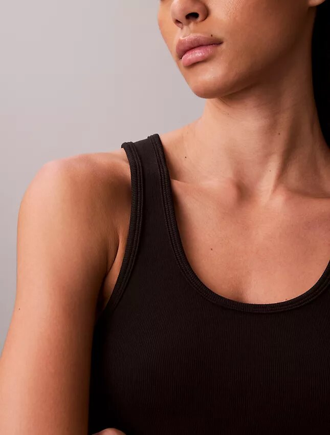 Tanktop i bomullsribb Tanktop i bomullsribb