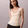 Tanktop i ribbad viskosblandning Tanktop i ribbad viskosblandning