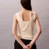 Tanktop i ribbad viskosblandning Tanktop i ribbad viskosblandning