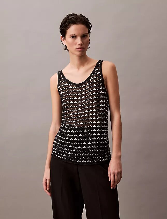 Tanktop med jacquardstruktur Tanktop med jacquardstruktur