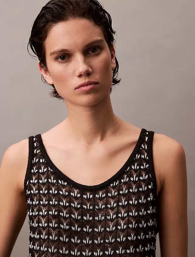 Tanktop med jacquardstruktur Tanktop med jacquardstruktur