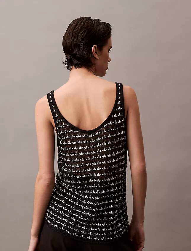 Tanktop med jacquardstruktur Tanktop med jacquardstruktur