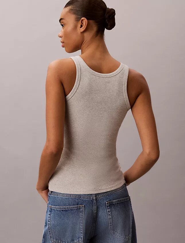 Tanktop med ribbad kontur och logotyp Tanktop med ribbad kontur och logotyp