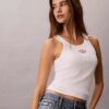 Tanktop med ribbad kontur och logotyp