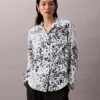Tryckt, avslappnad Utility Shirt med knappar Tryckt, avslappnad Utility Shirt med knappar