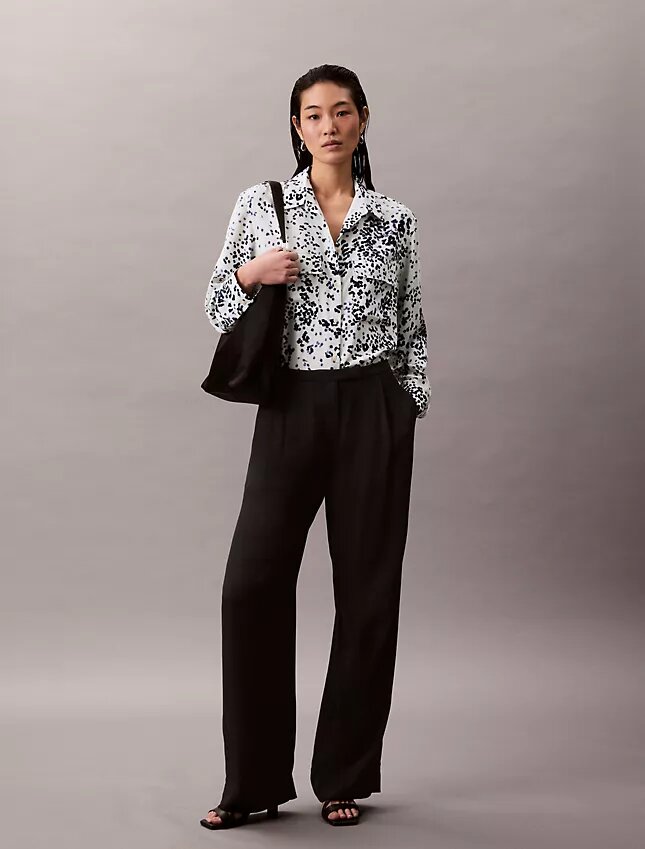 Tryckt, avslappnad Utility Shirt med knappar Tryckt, avslappnad Utility Shirt med knappar