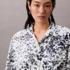 Tryckt, avslappnad Utility Shirt med knappar Tryckt, avslappnad Utility Shirt med knappar