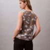 Tryckt chiffongtop utan ärmar