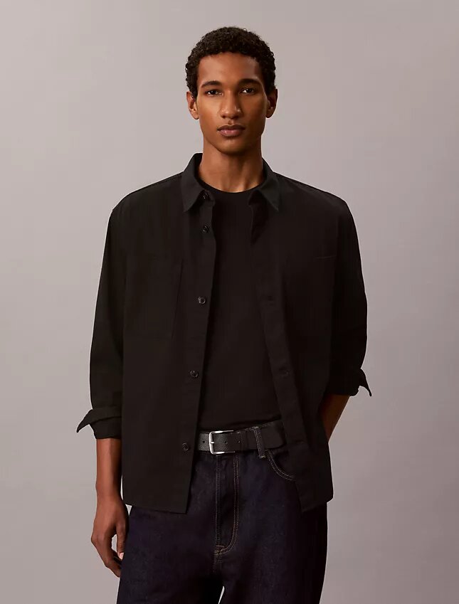 Tvättad twill-övertröja Tvättad twill-övertröja