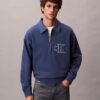 Varsity-tröja med Monogram-logotyp och kvartslång dragkedja Varsity-tröja med Monogram-logotyp och kvartslång dragkedja