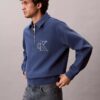 Varsity-tröja med Monogram-logotyp och kvartslång dragkedja Varsity-tröja med Monogram-logotyp och kvartslång dragkedja