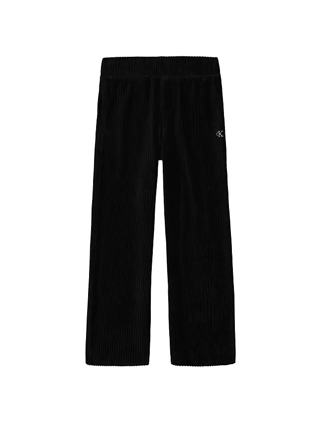 Velourbyxor med ribbade benslut för flickor Velourbyxor med ribbade benslut för flickor
